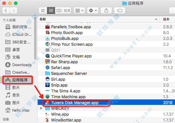 6找到【Tuxera Disk Manager.app】