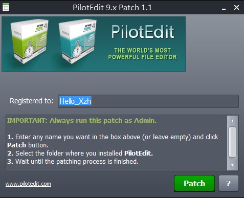 PilotEdit(文本編輯器)注冊機